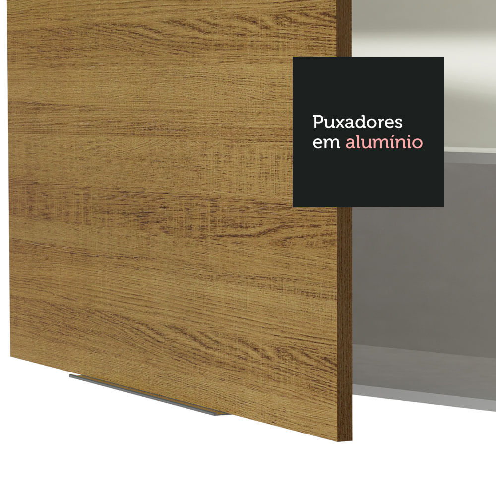 Armário Aéreo Madesa Stella 60 cm 1 Porta Basculante Branco/Rustic
