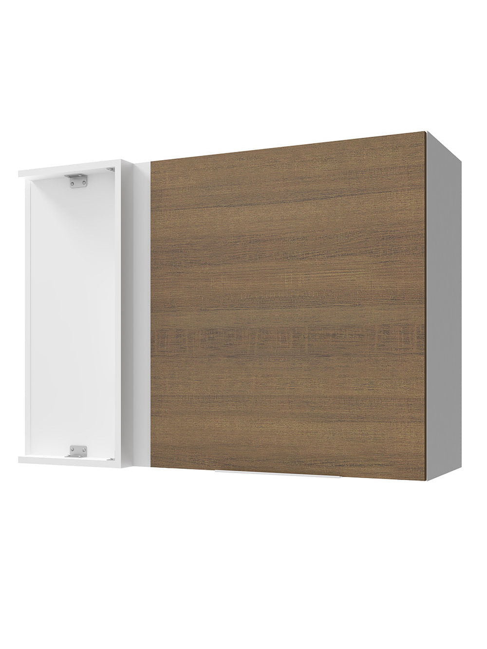 Armário Aéreo de Canto Madesa Stella 1 Porta Branco/Rustic - Branco/Rustic