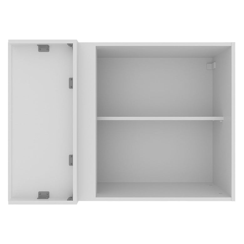 Armário Aéreo de Canto Madesa Stella 1 Porta Branco/Rustic