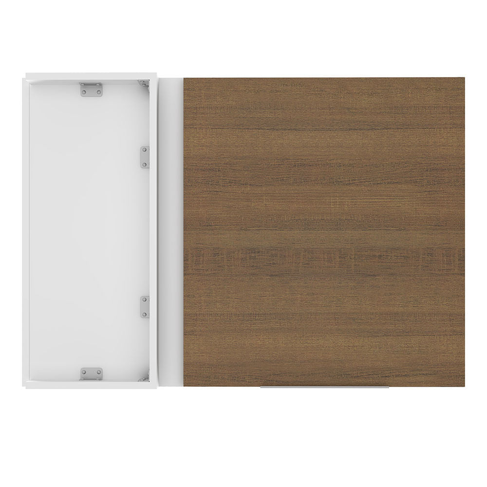 Armário Aéreo de Canto Madesa Stella 1 Porta Branco/Rustic