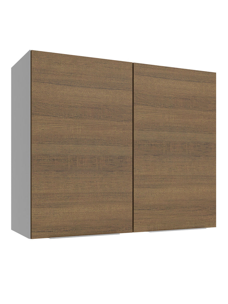 Armário Aéreo Madesa Stella 80 cm 2 Portas Branco/Rustic