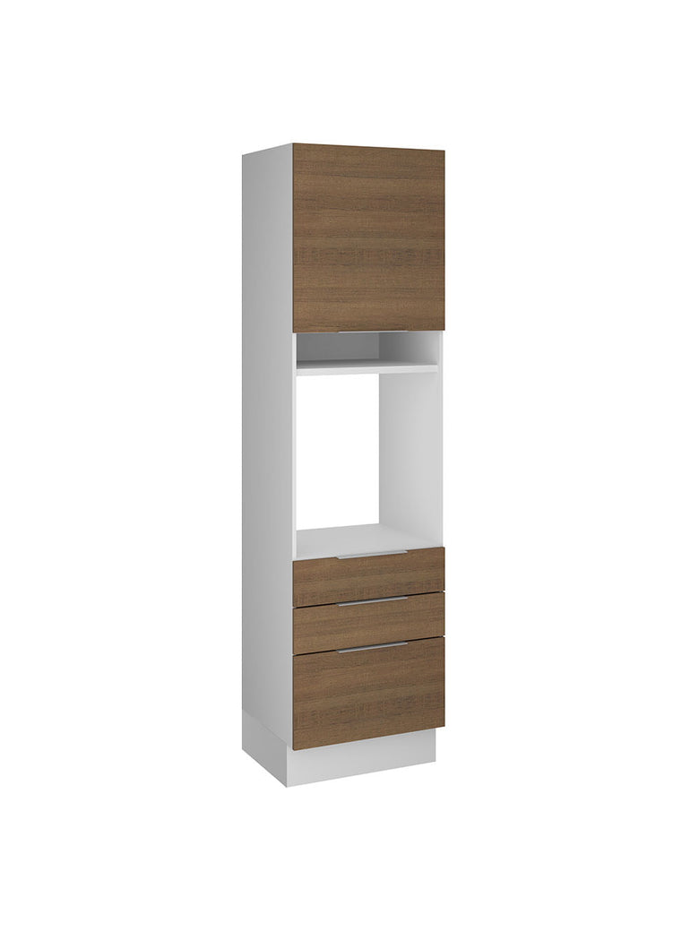 Torre Quente Madesa Stella 60 cm 1 Porta 3 Gavetas Branco/Rustic