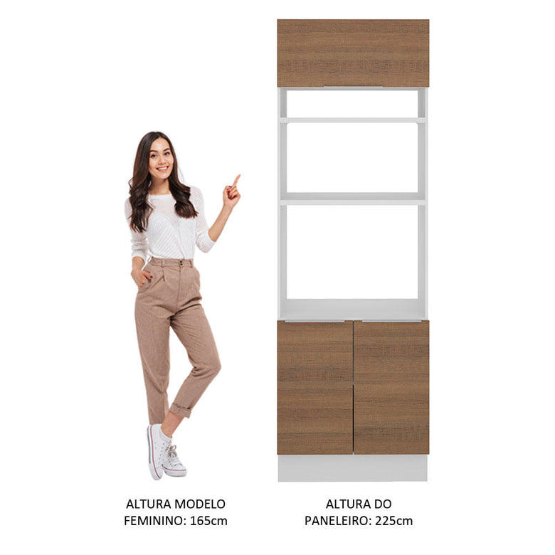 Torre Quente Madesa Stella 70 cm 3 Portas Branco/Rustic