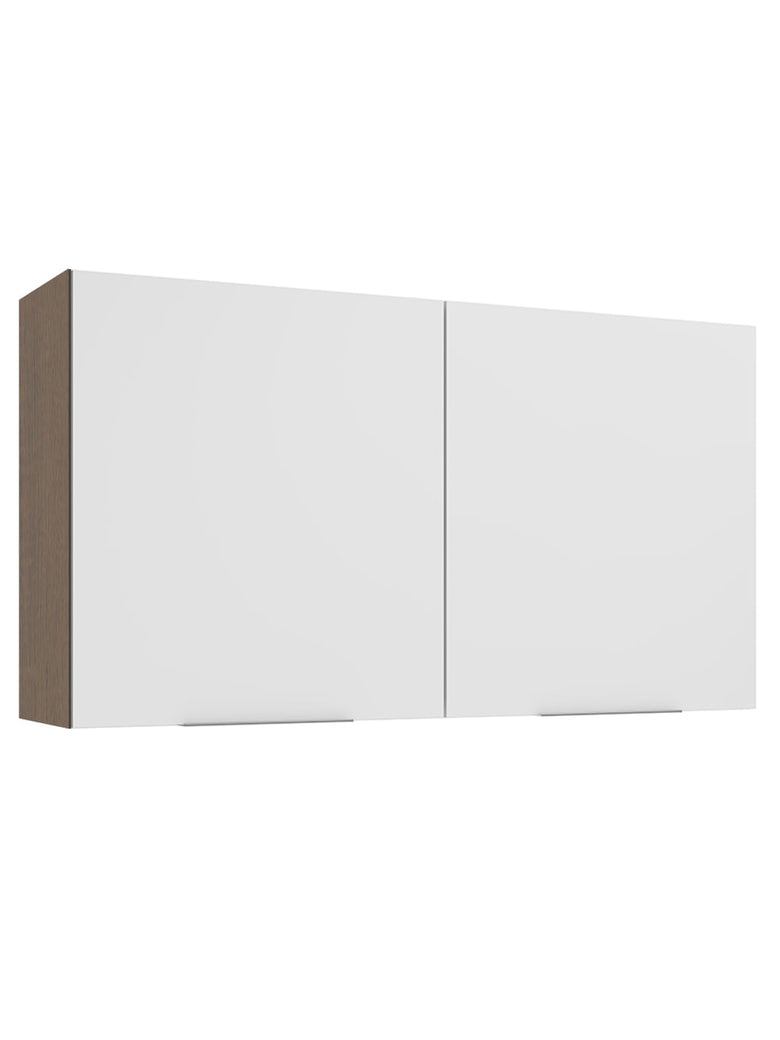 Armário Aéreo Madesa Stella 120 cm 2 Portas Rustic/Branco