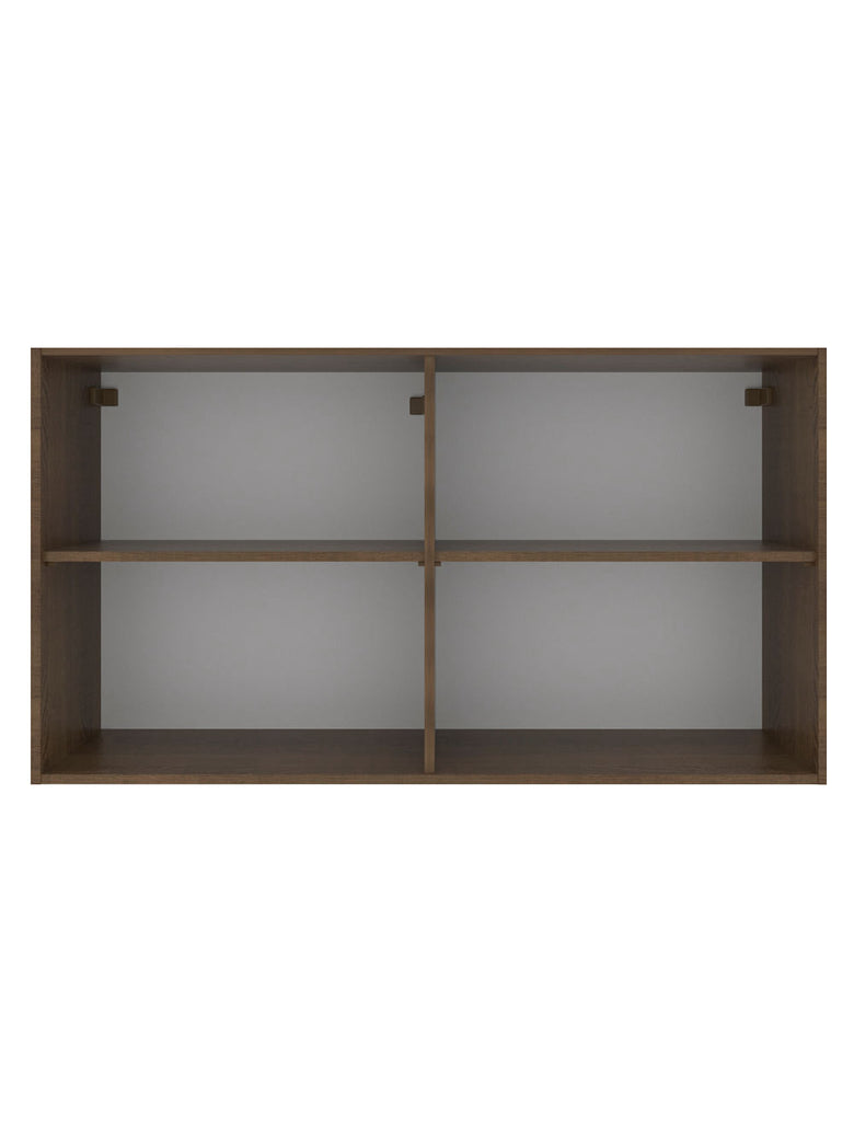 Armário Aéreo Madesa Stella 120 cm 2 Portas Rustic/Branco