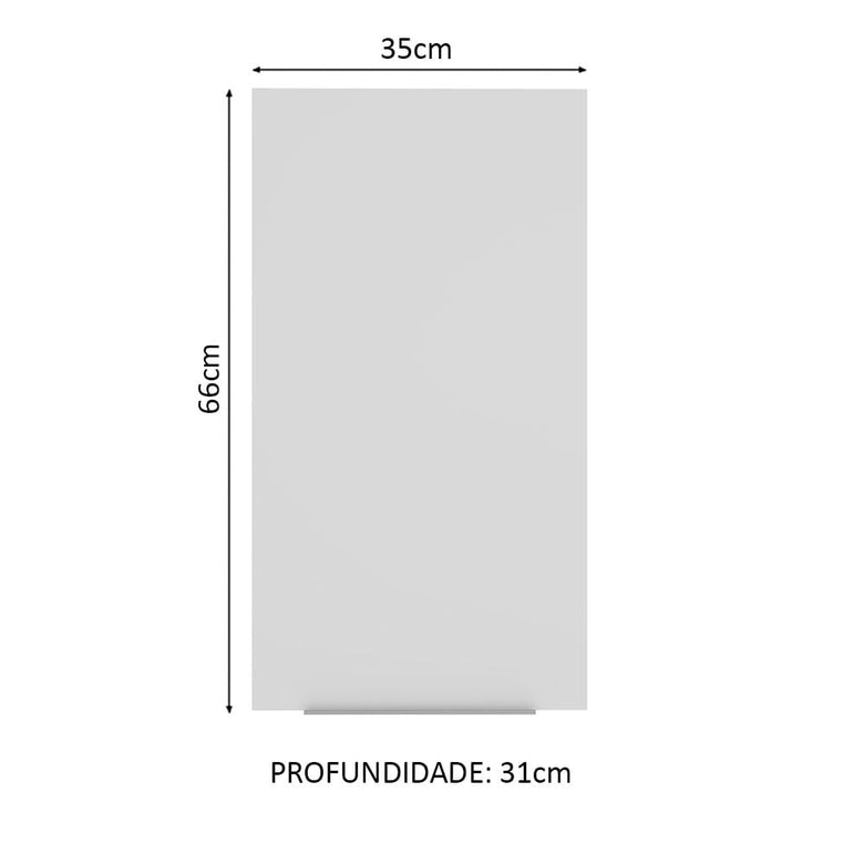 Armário Aéreo Madesa Stella 35 cm 1 Porta Rustic/Branco