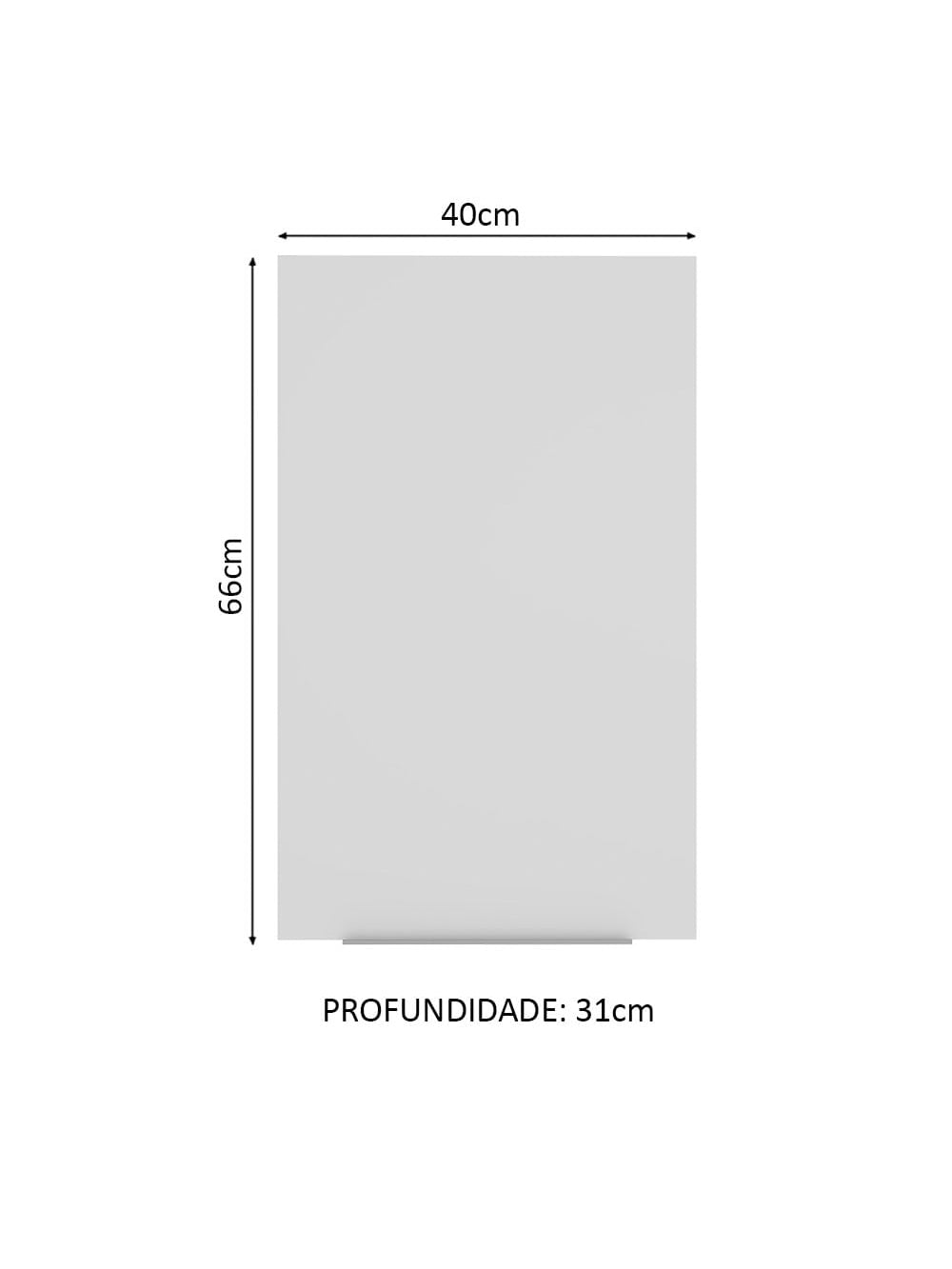 Armário Aéreo Madesa Stella 40 cm 1 Porta Rustic/Branco - Rustic/Branco