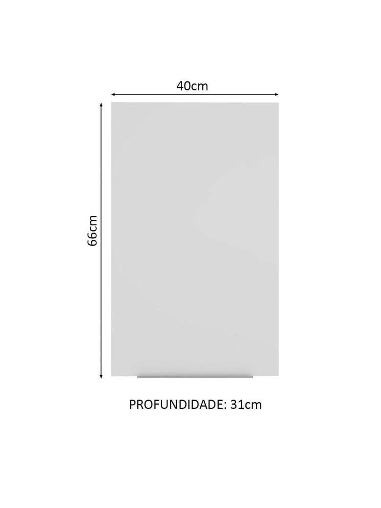 Armário Aéreo Madesa Stella 40 cm 1 Porta Rustic/Branco