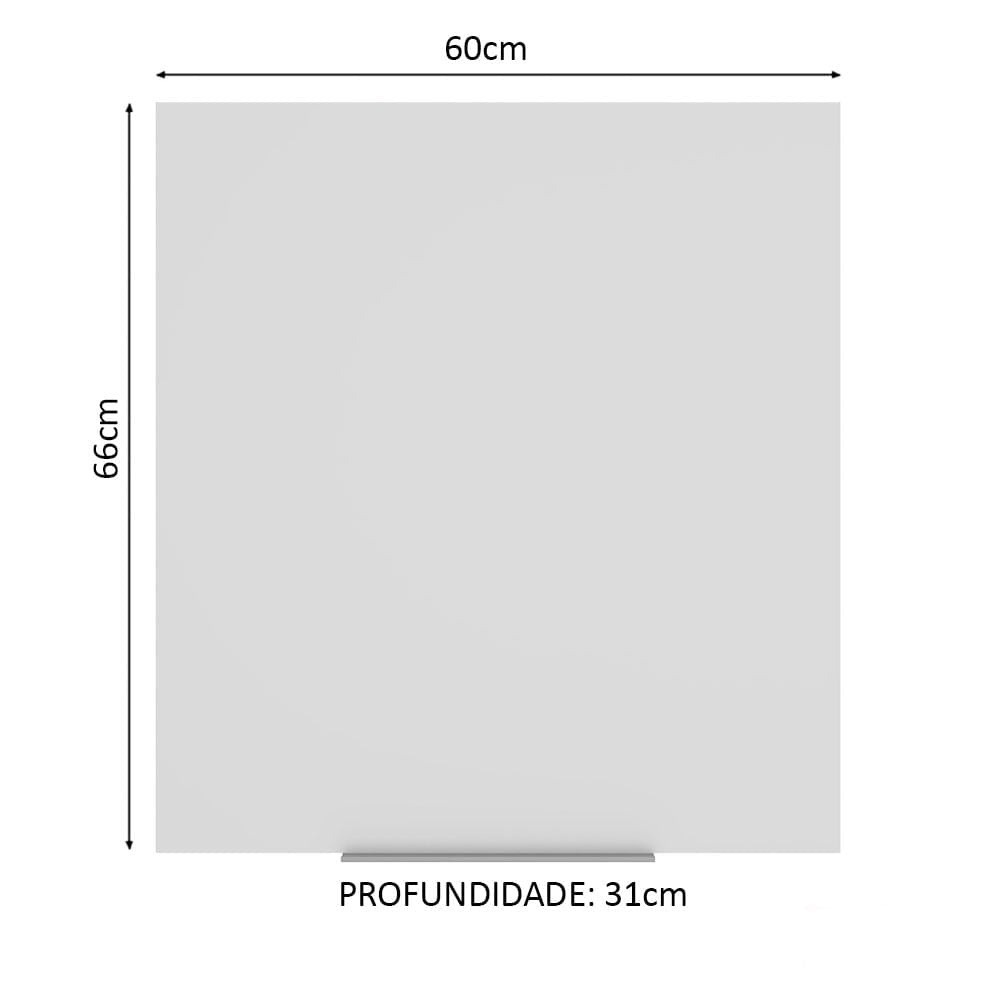 Armário Aéreo Madesa Stella 60 cm 1 Porta Rustic/Branco - Rustic/Branco