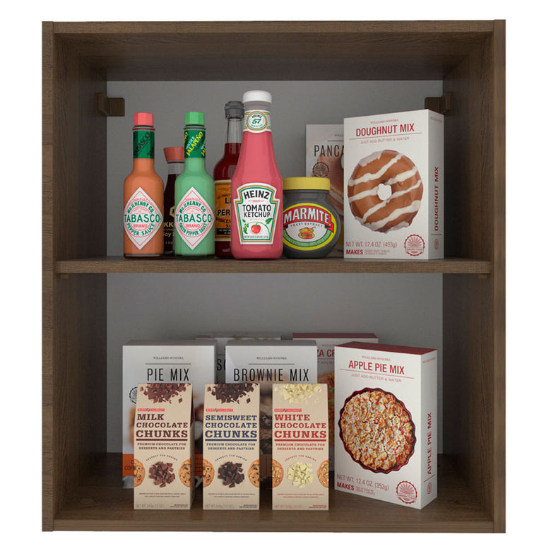 Armário Aéreo Madesa Stella 60 cm 1 Porta Rustic/Branco