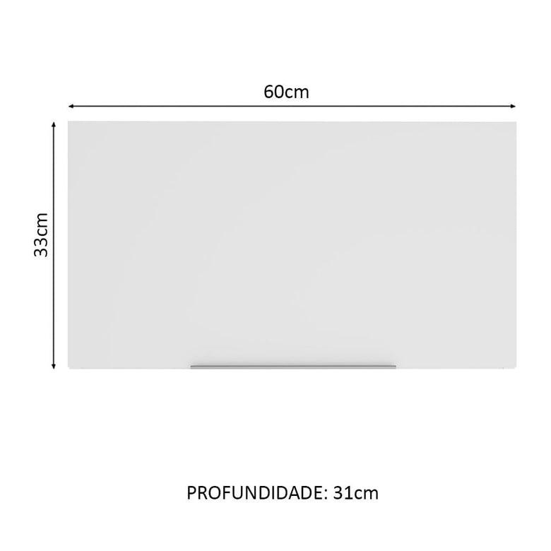 Armário Aéreo Madesa Stella 60 cm 1 Porta Basculante Rustic/Branco