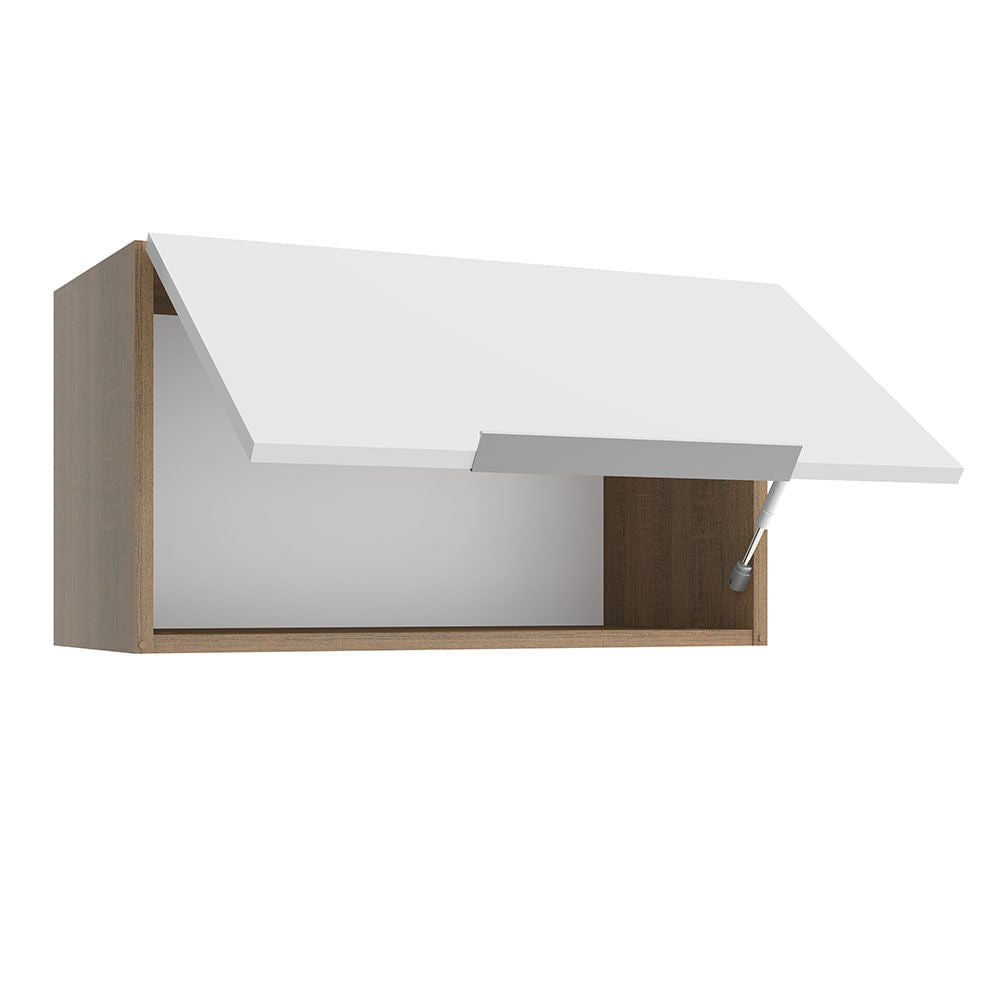 Armário Aéreo Madesa Stella 60 cm 1 Porta Basculante Rustic/Branco