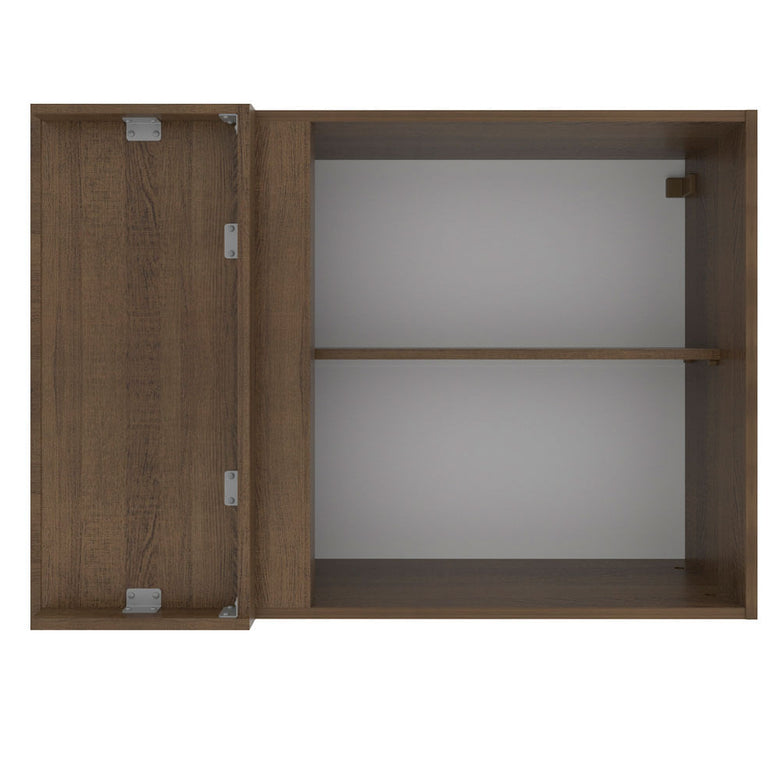 Armário Aéreo de Canto Madesa Stella 1 Porta Rustic/Branco