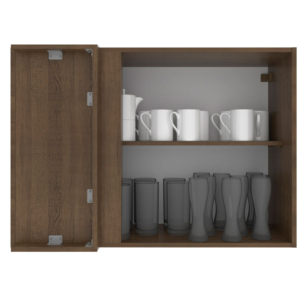 Armário Aéreo de Canto Madesa Stella 1 Porta Rustic/Branco