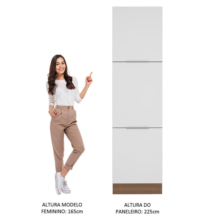 Paneleiro Madesa Stella 60 cm 3 Portas Rustic/Branco