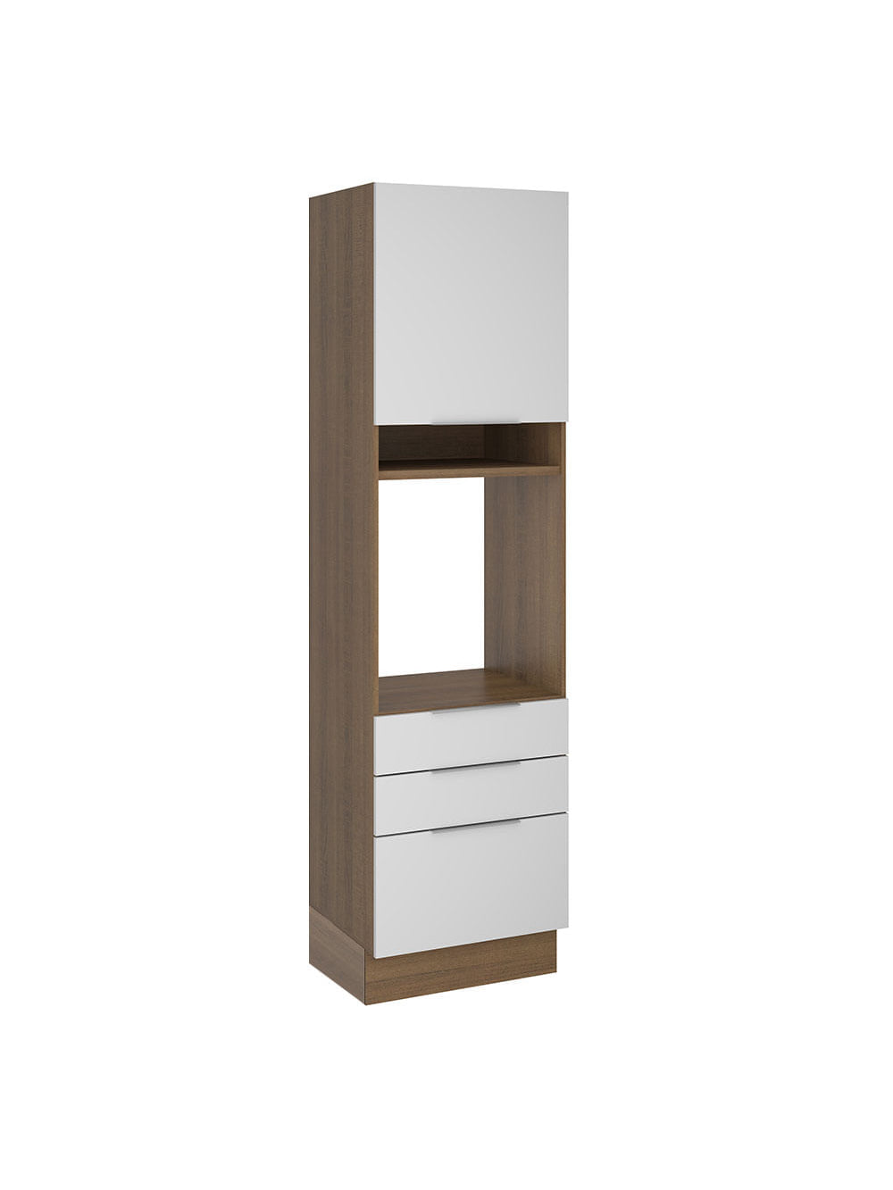 Torre Quente Madesa Stella 60 cm 1 Porta 3 Gavetas Rustic/Branco - Rustic/Branco