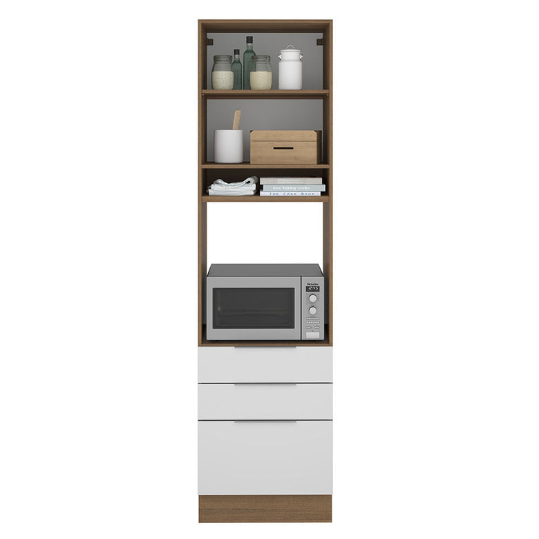 Torre Quente Madesa Stella 60 cm 1 Porta 3 Gavetas Rustic/Branco