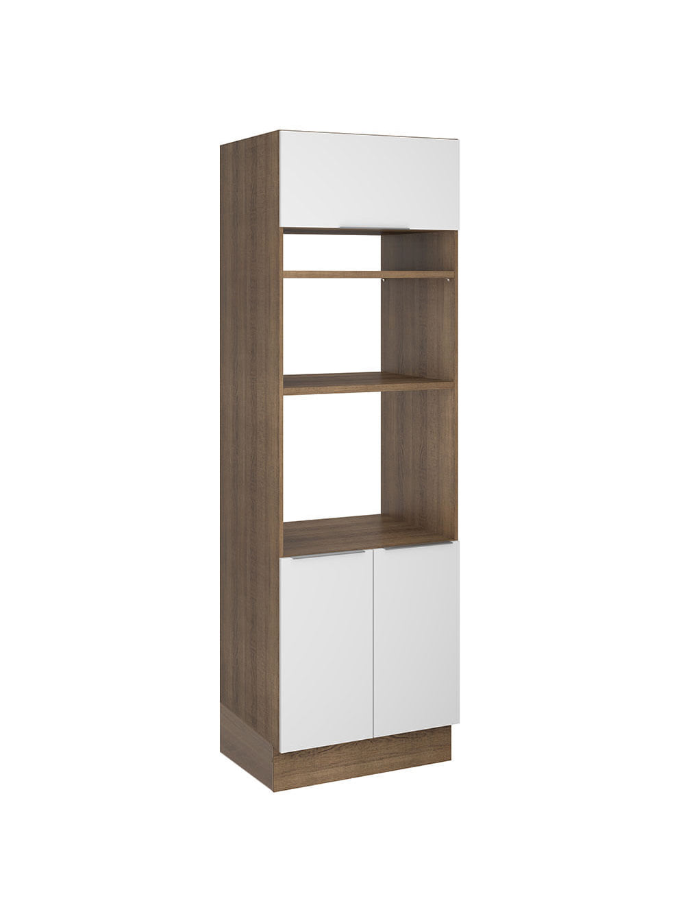 Torre Quente Madesa Stella 70 cm 3 Portas Rustic/Branco - Rustic/Branco