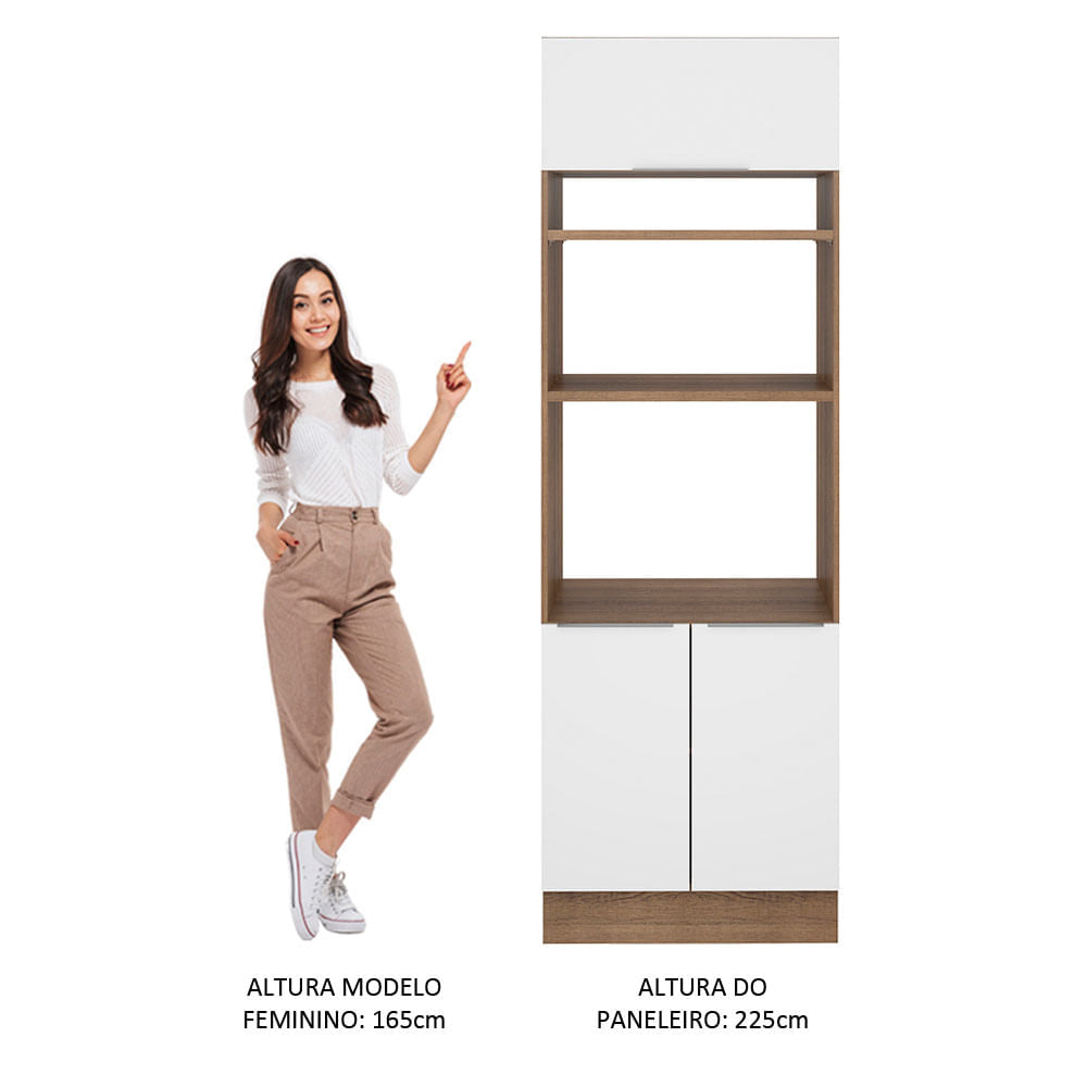 Torre Quente Madesa Stella 70 cm 3 Portas Rustic/Branco