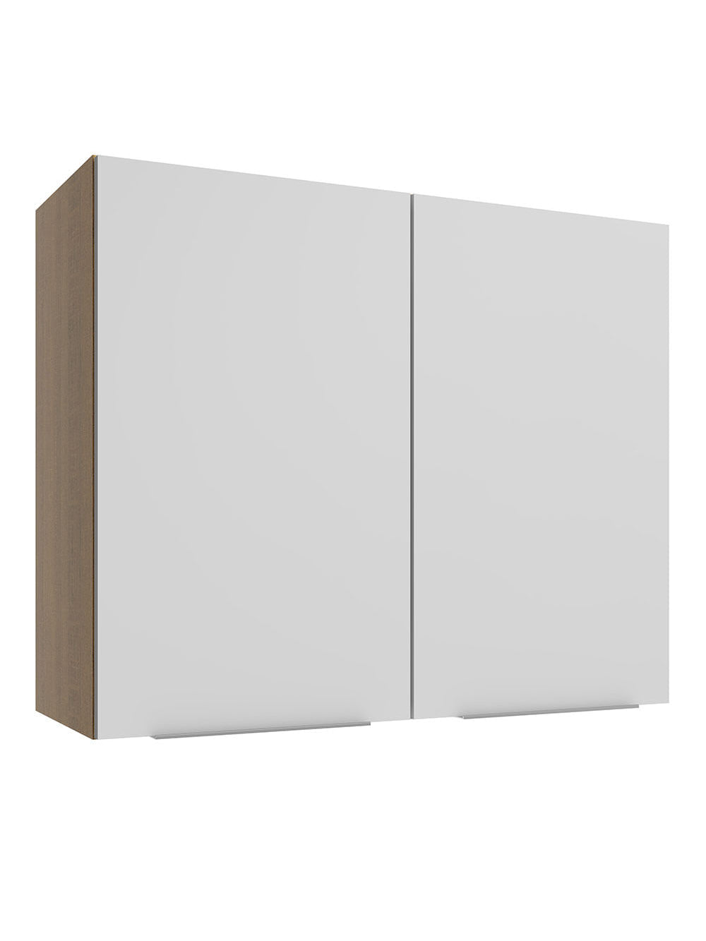 Armário Aéreo Madesa Stella 80 cm 2 Portas Rustic/Branco - Rustic/Branco