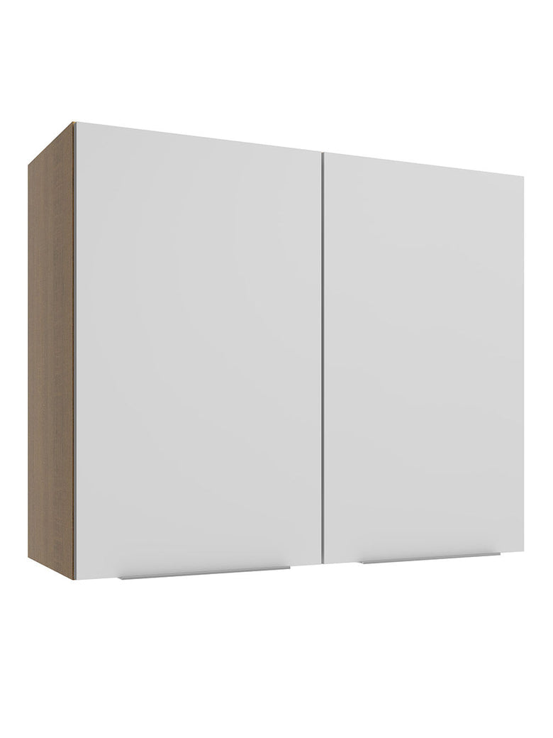 Armário Aéreo Madesa Stella 80 cm 2 Portas Rustic/Branco