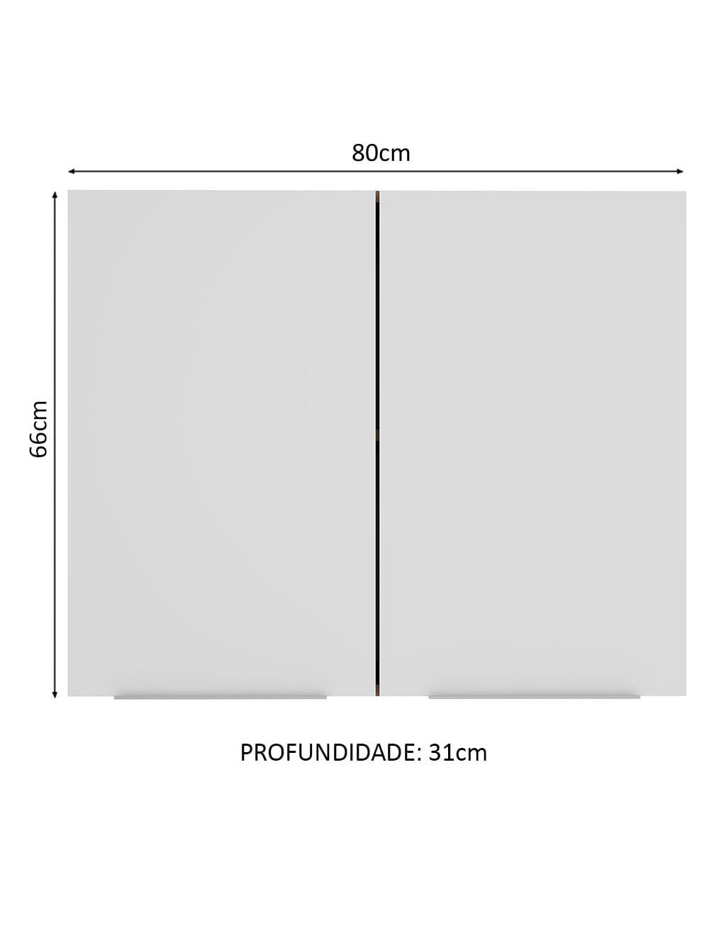 Armário Aéreo Madesa Stella 80 cm 2 Portas Rustic/Branco - Rustic/Branco