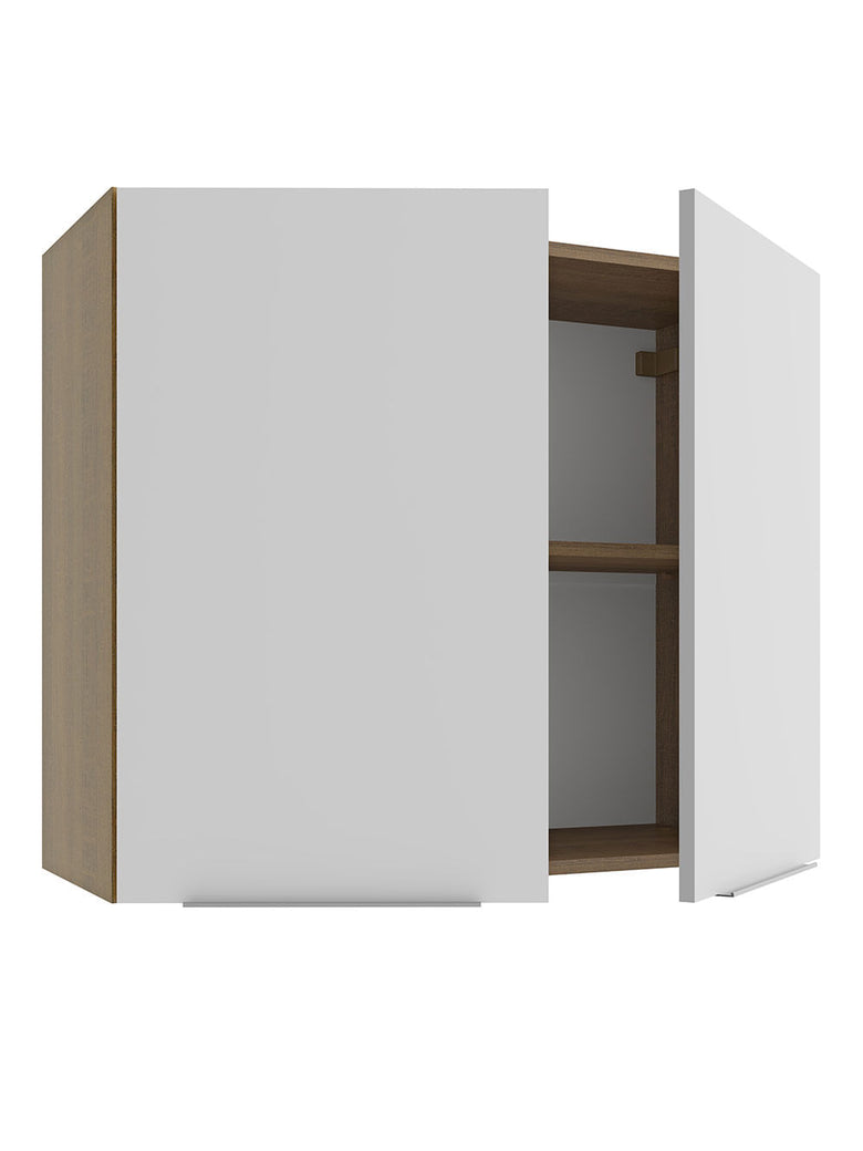 Armário Aéreo Madesa Stella 80 cm 2 Portas Rustic/Branco