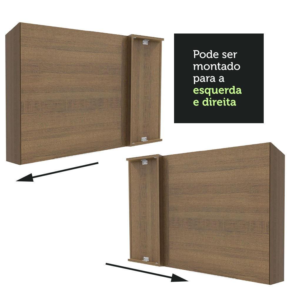 Armário Aéreo de Canto Madesa Stella 1 Porta Rustic