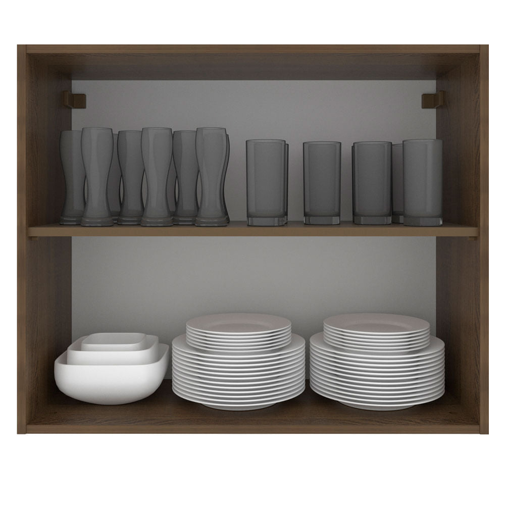 Armário Aéreo Madesa Stella 80 cm 2 Portas Rustic