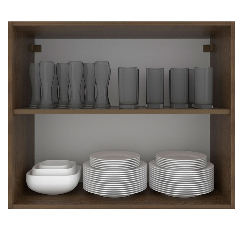 Armário Aéreo Madesa Stella 80 cm 2 Portas Rustic