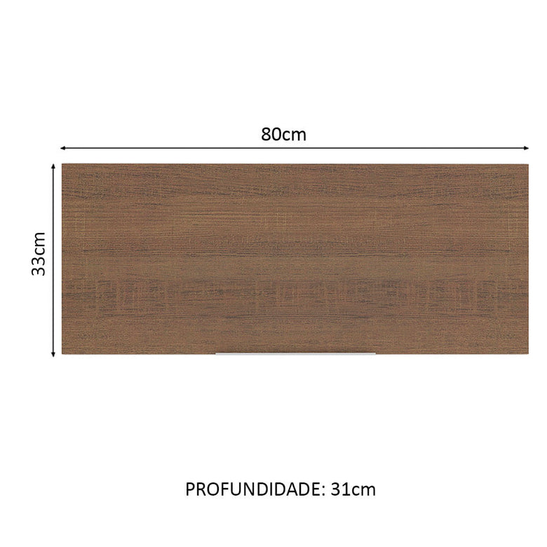 Armário Aéreo Madesa Stella 80 cm 1 Porta Basculante Rustic