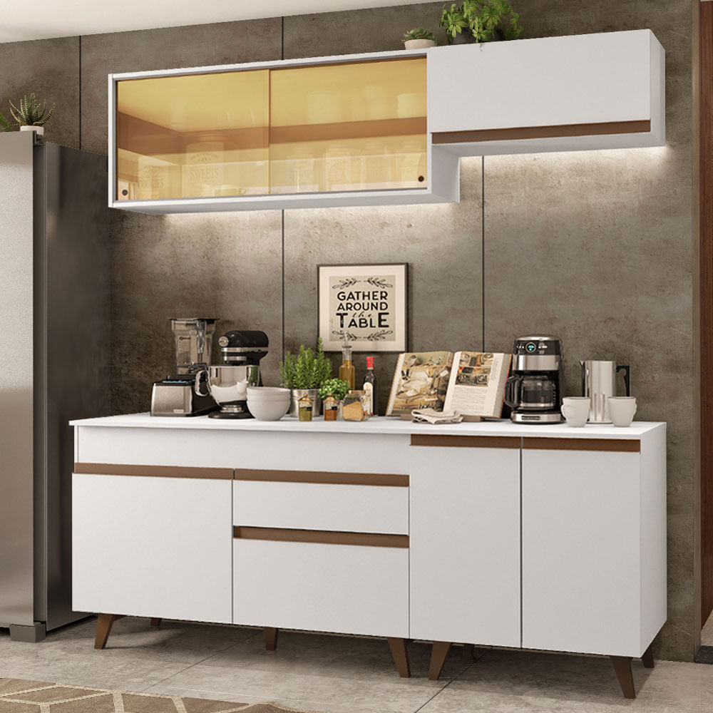 Armário de Cozinha Compacta 190cm Branco Reims Madesa 01 - Branco
