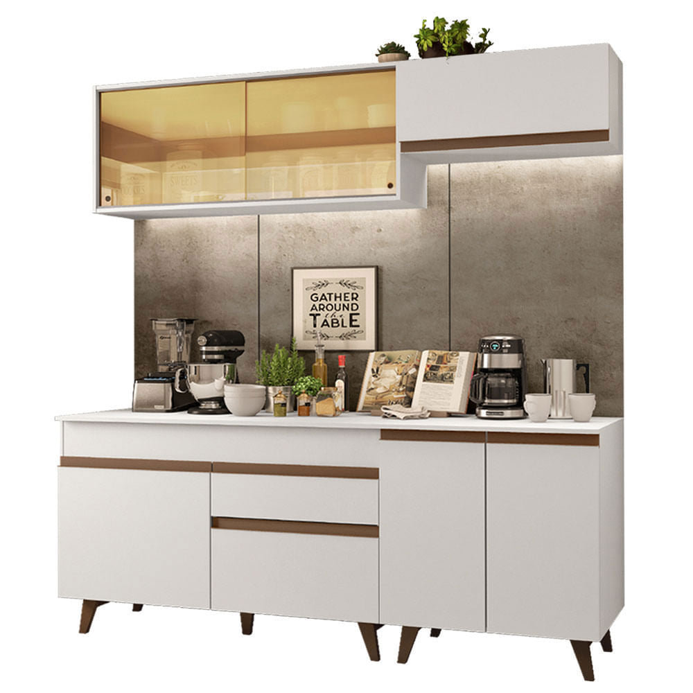 Armário de Cozinha Compacta 190cm Branco Reims Madesa 01 - Branco