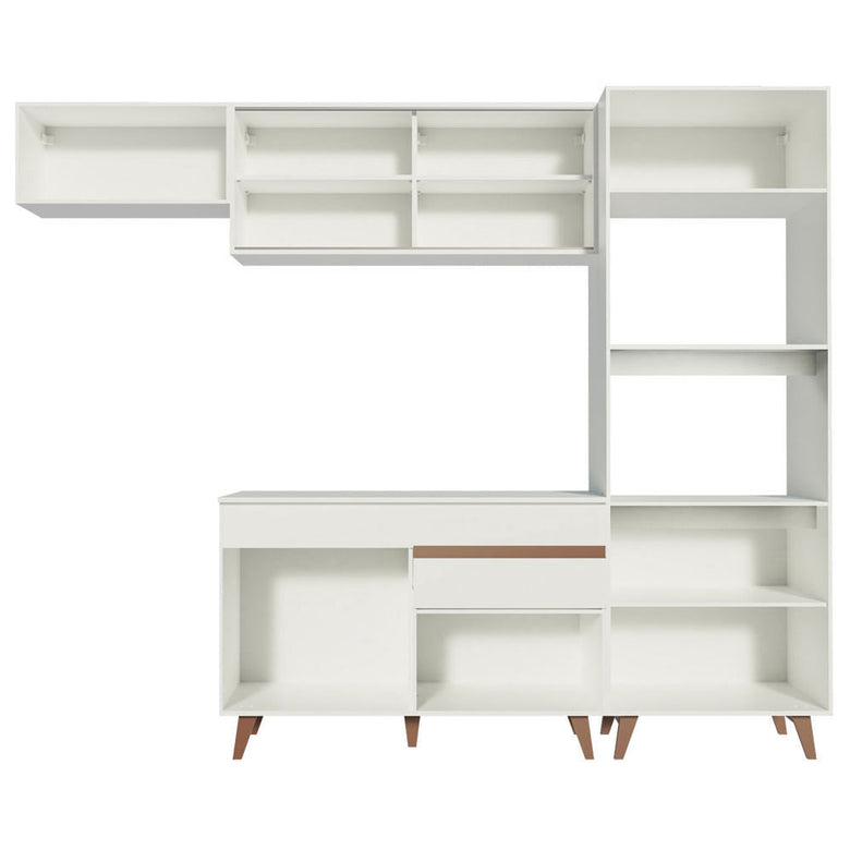 Armário de Cozinha Completa 260cm Branco Reims Madesa 01