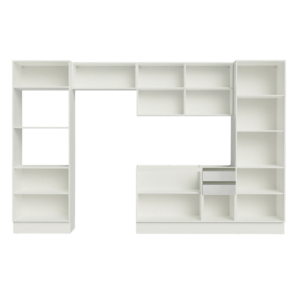 Armário de Cozinha Completa 100% MDF 330cm Frentes Branco Brilho Acordes Madesa 02