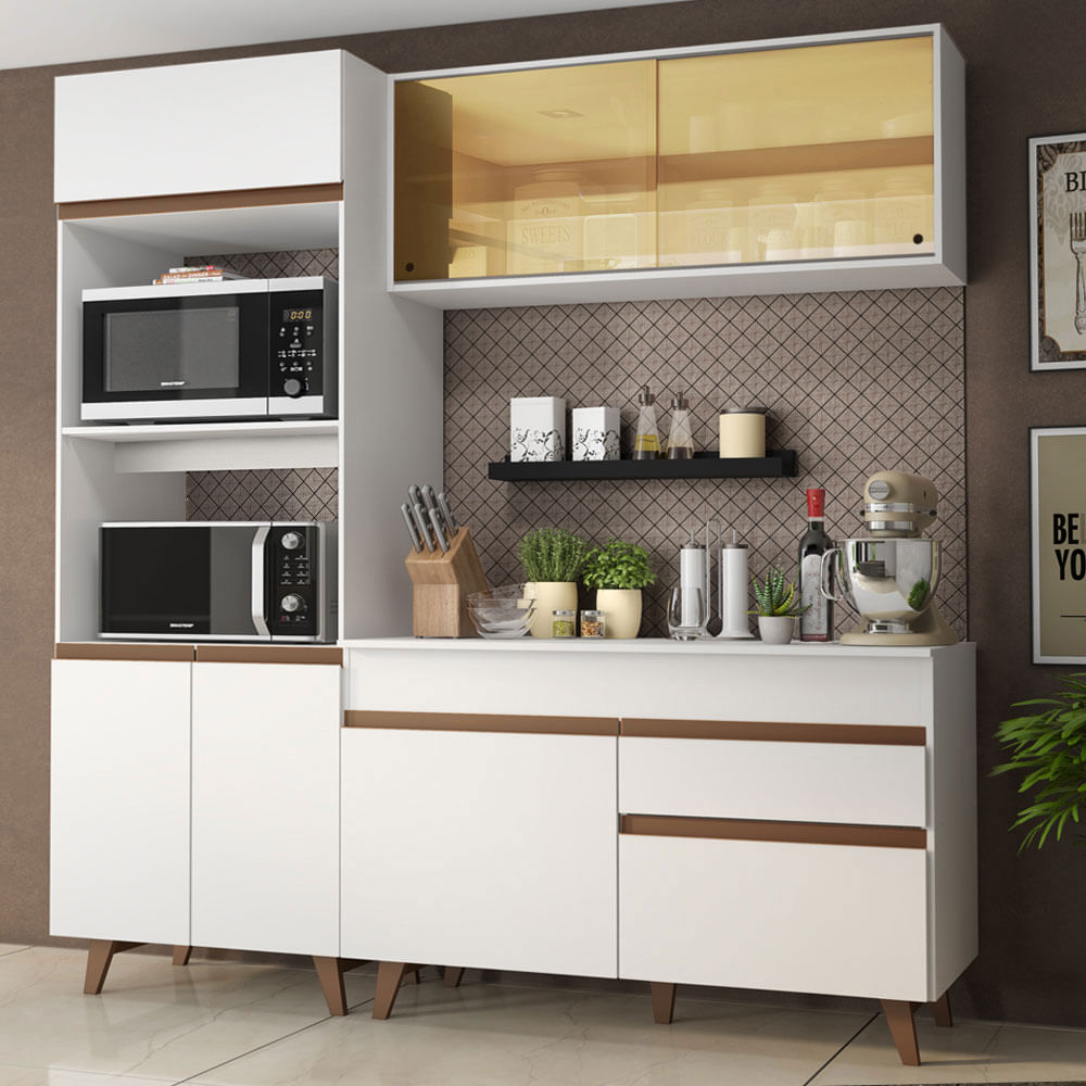Armário de Cozinha Compacta 190cm Branco Reims Madesa 02 - Branco