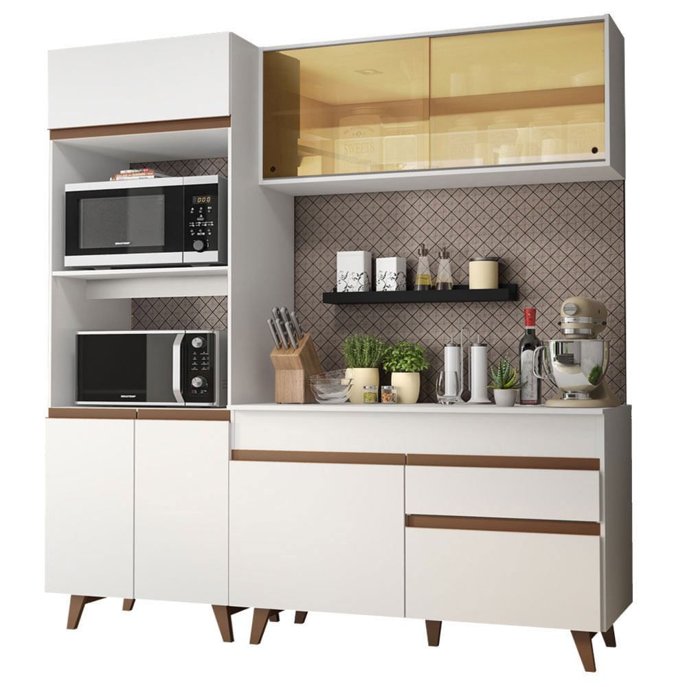Armário de Cozinha Compacta 190cm Branco Reims Madesa 02 - Branco