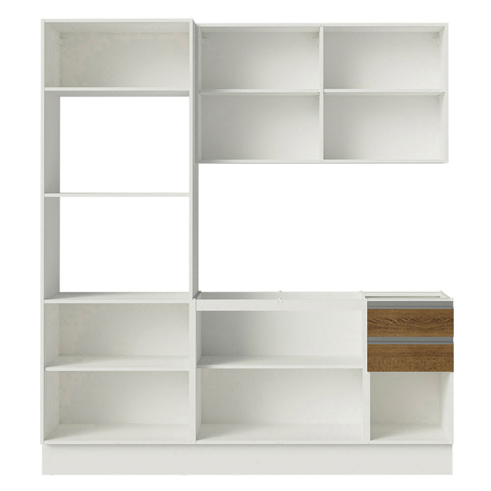 Armário de Cozinha Compacta 100% MDF 190cm Branco/Rustic Acordes Madesa 01