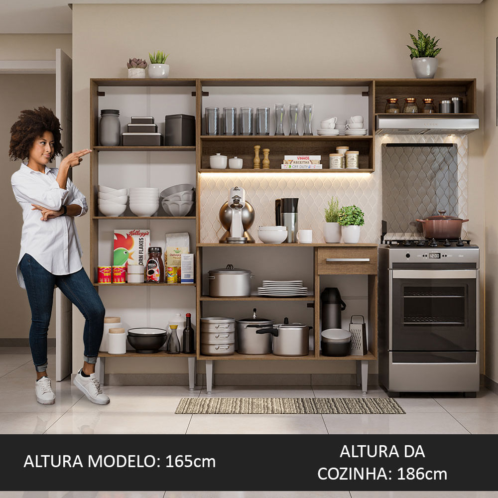 Armário de Cozinha Compacta Rustic Emilly Top Madesa