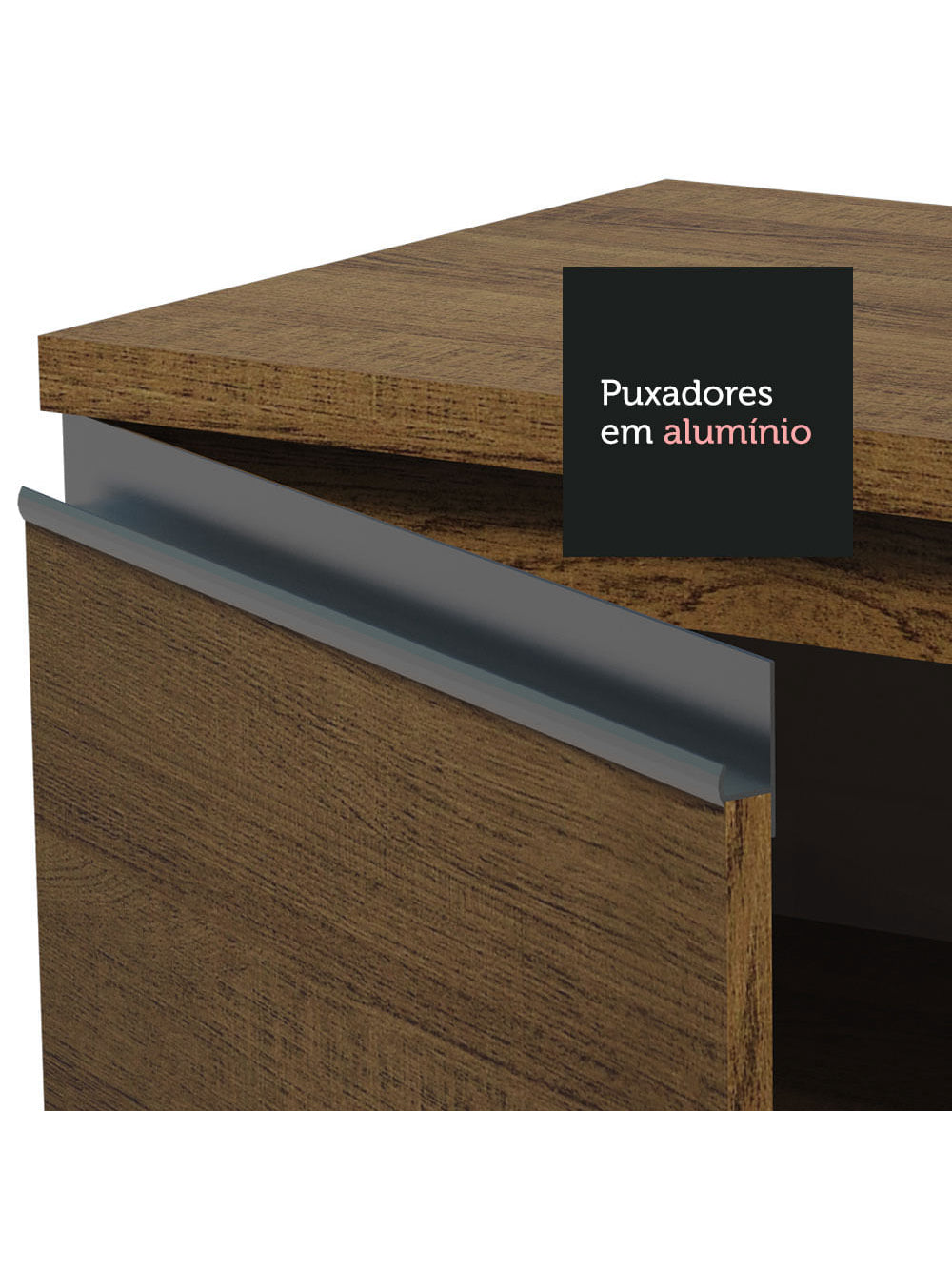 Armário de Cozinha Completa 290cm Rustic/Crema Vicenza Madesa