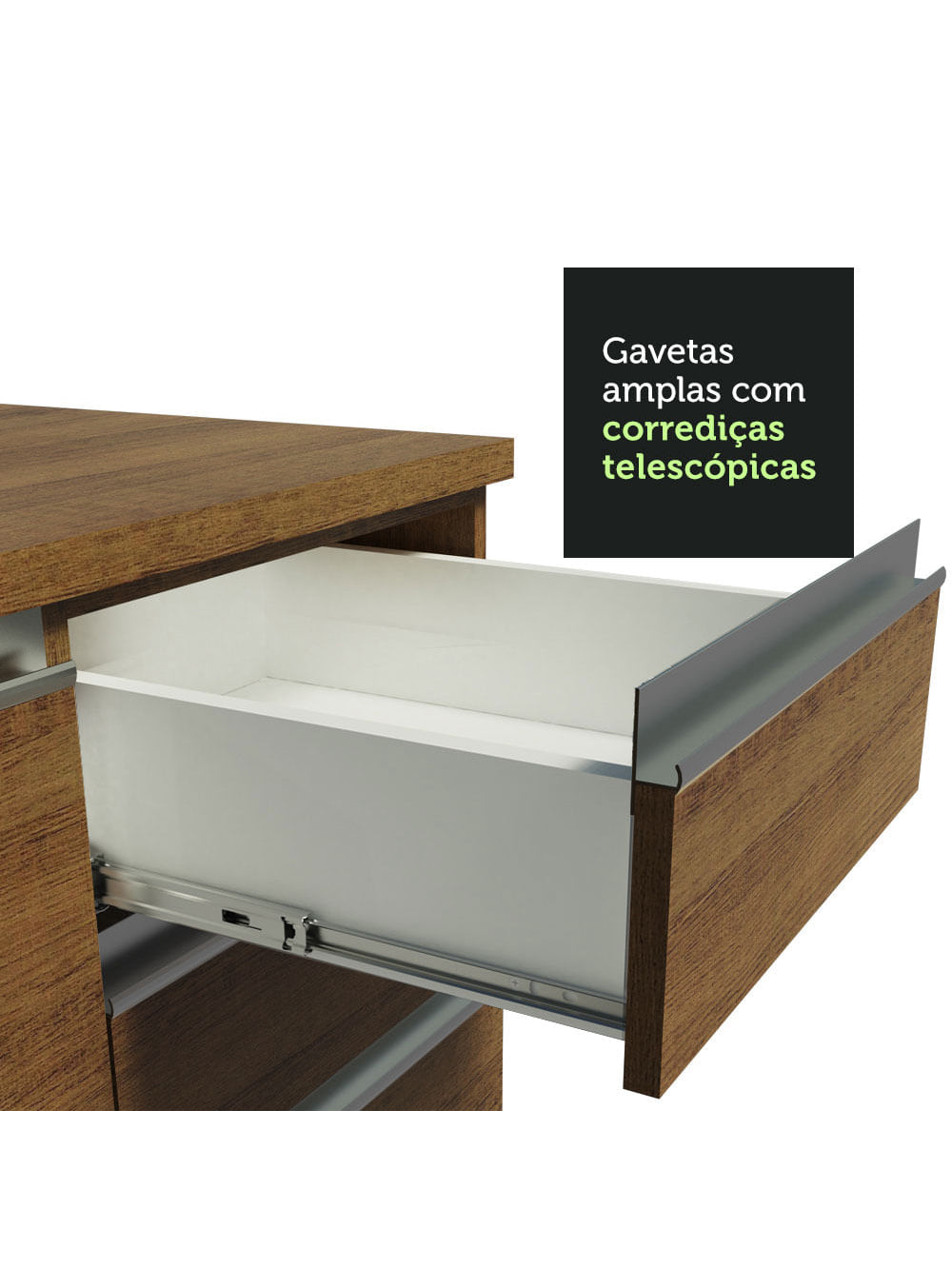 Armário de Cozinha Completa 290cm Rustic/Crema Vicenza Madesa