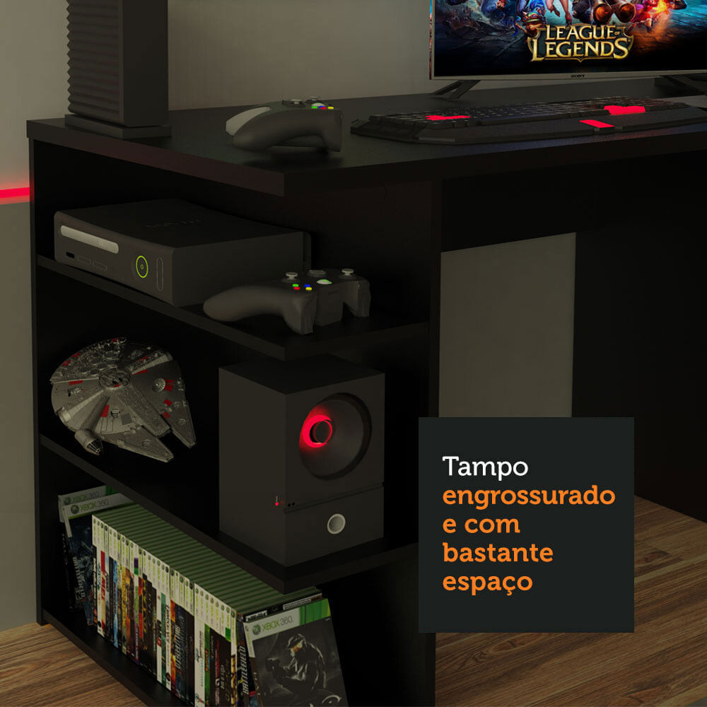 Mesa para Computador Gamer Madesa 9409 Preto