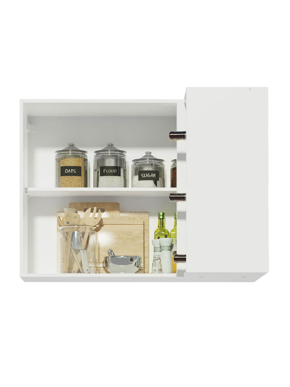 Armário Aéreo de Canto Madesa Reims 1 Porta e Adega Branco