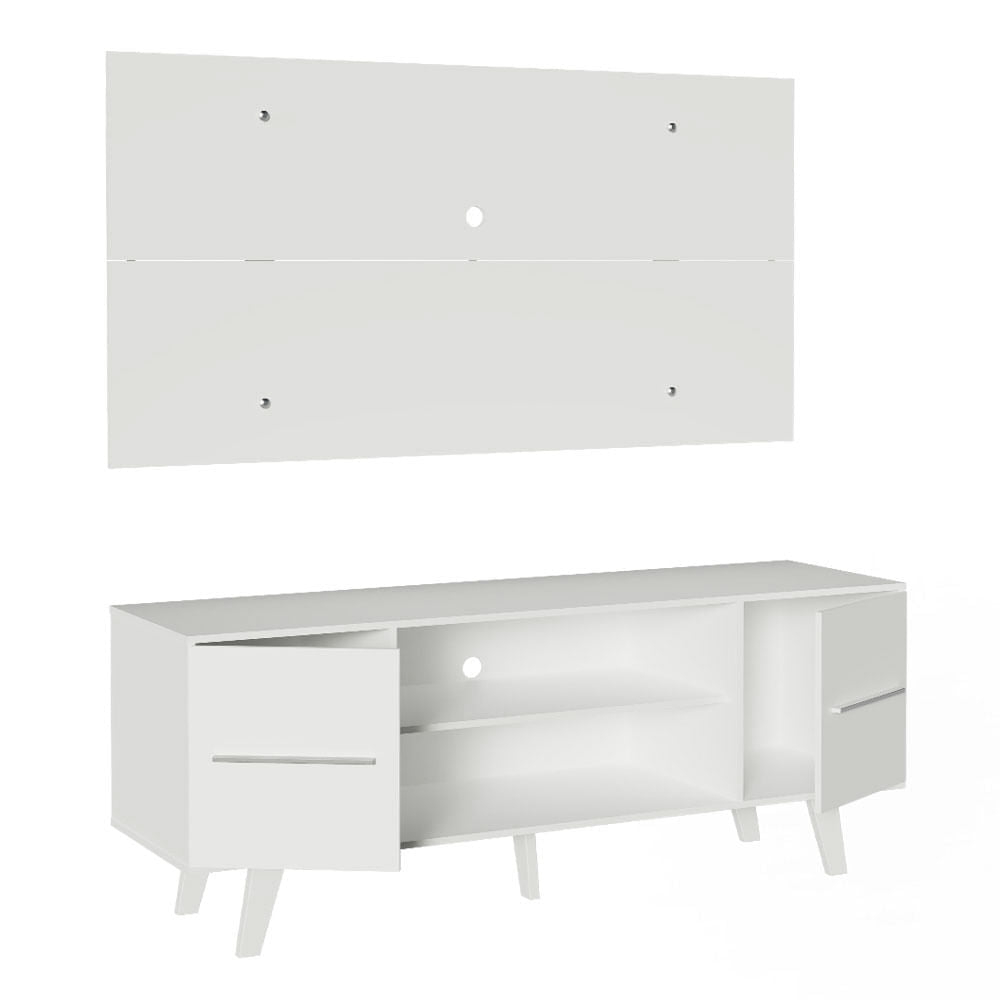 Rack Madesa Copenhagen e Painel para TV até 55 Polegadas Branco