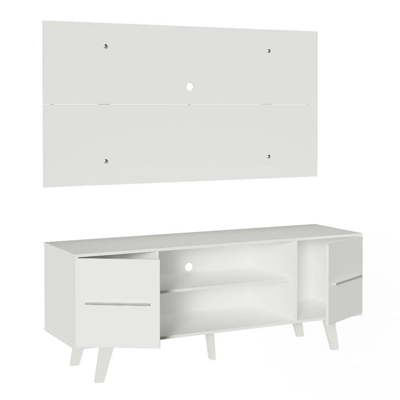 Rack Madesa Copenhagen e Painel para TV até 55 Polegadas Branco