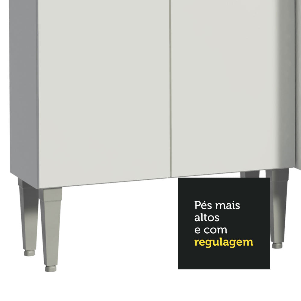 Armário de Cozinha Completa 261cm Branco Emilly Hit Madesa