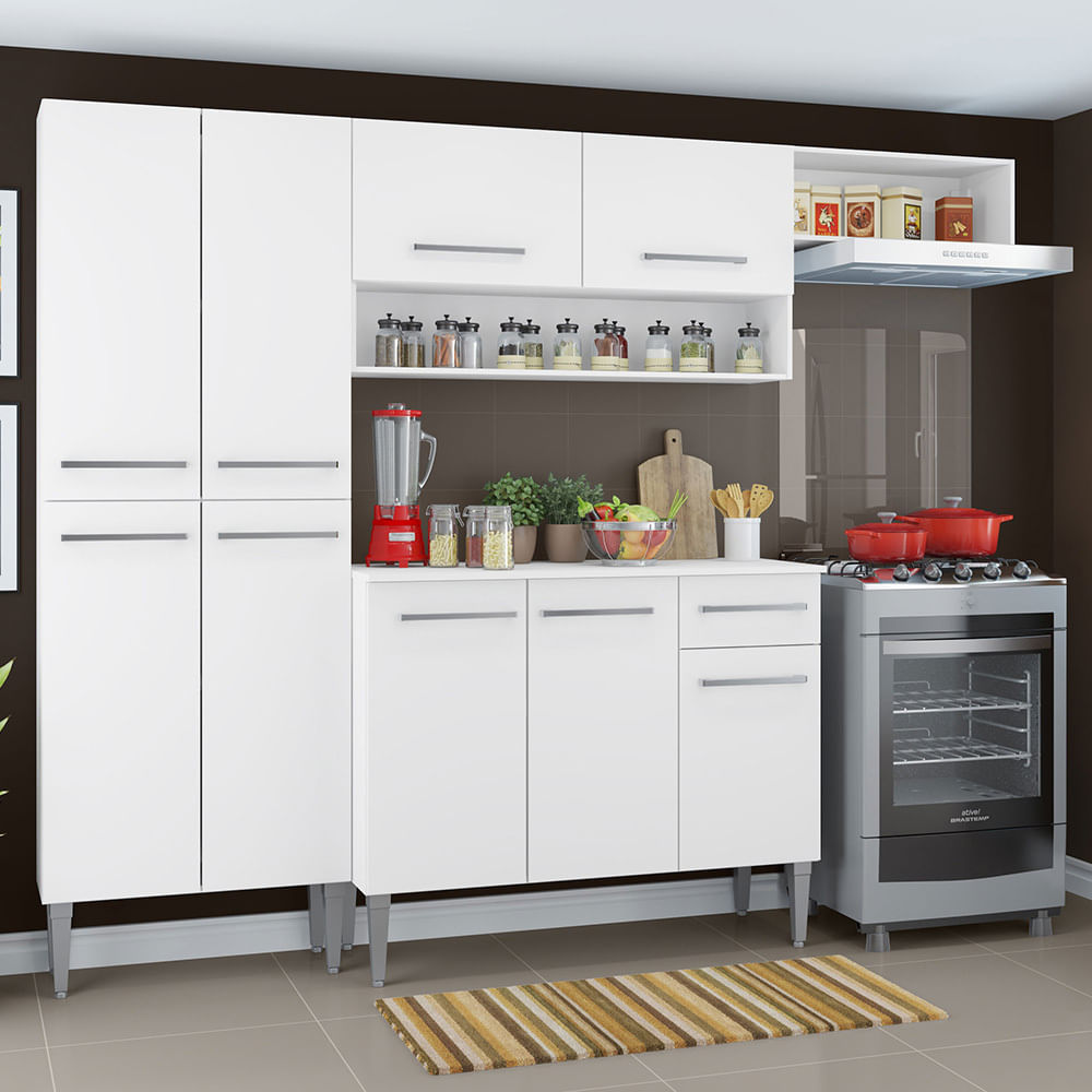 Armário de Cozinha Compacta Branco Emilly Top Madesa - Branco