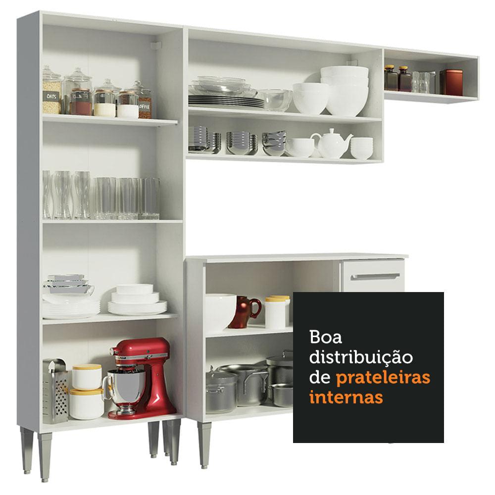 Armário de Cozinha Compacta Branco Emilly Top Madesa