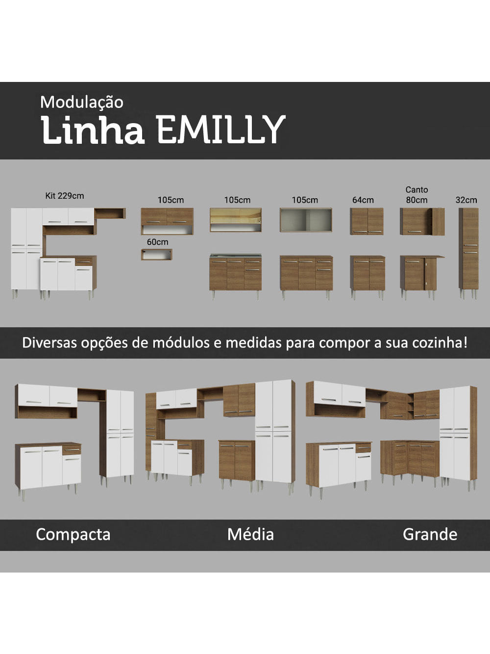 Paneleiro Madesa Emilly 2 Portas Branco