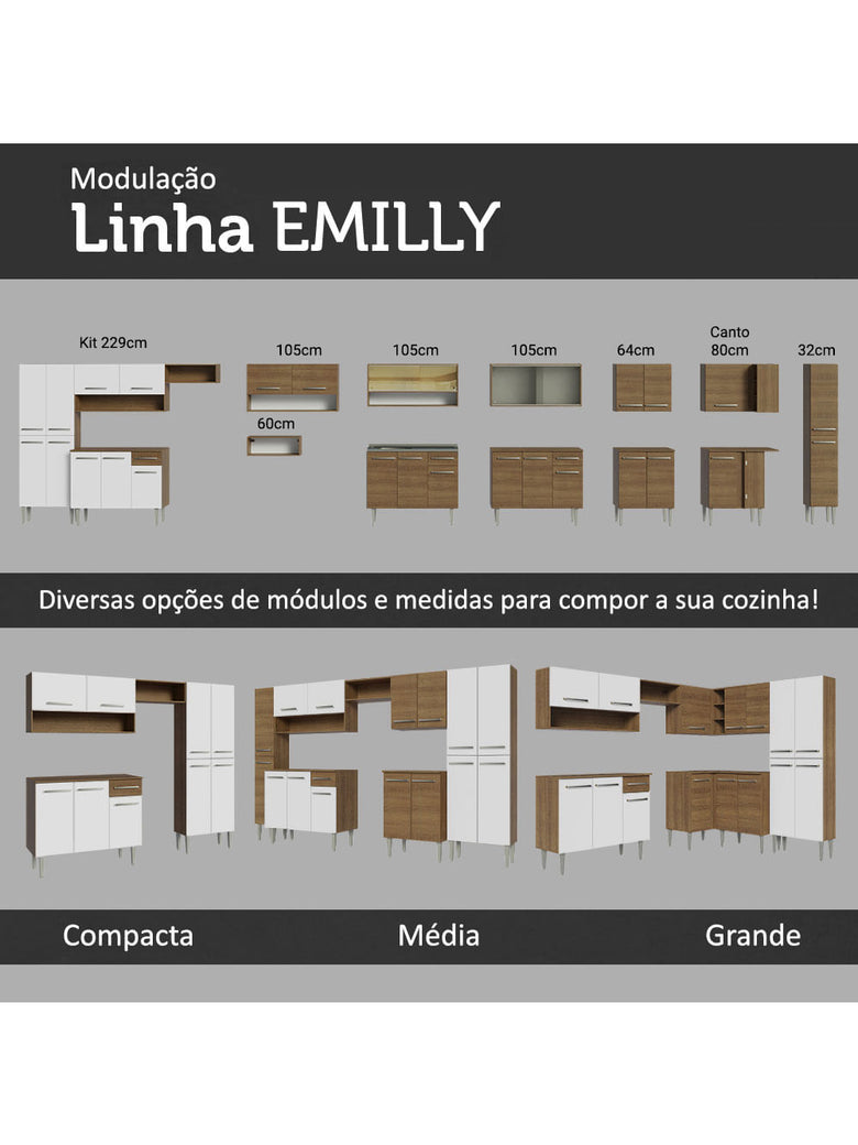 Paneleiro Madesa Emilly 2 Portas Branco